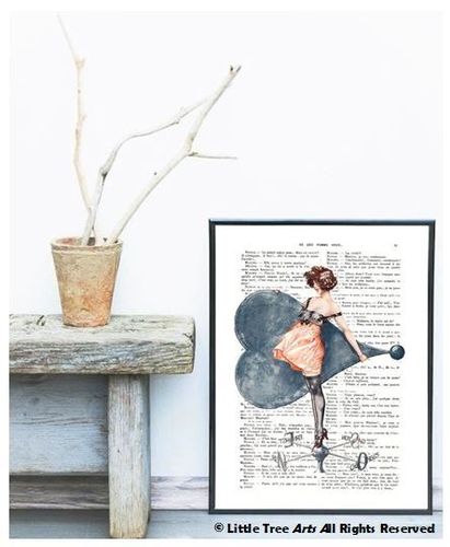 Heart and Vane Book Page Display Art Print