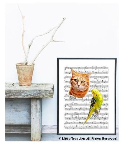 Custom Animal Portrait Music Sheet 2Portraits